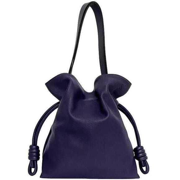Loewe Handbags - Loewe Flamenco Knot Shoulder Bag Purple Shoulder Cowhide Drawstring Tote